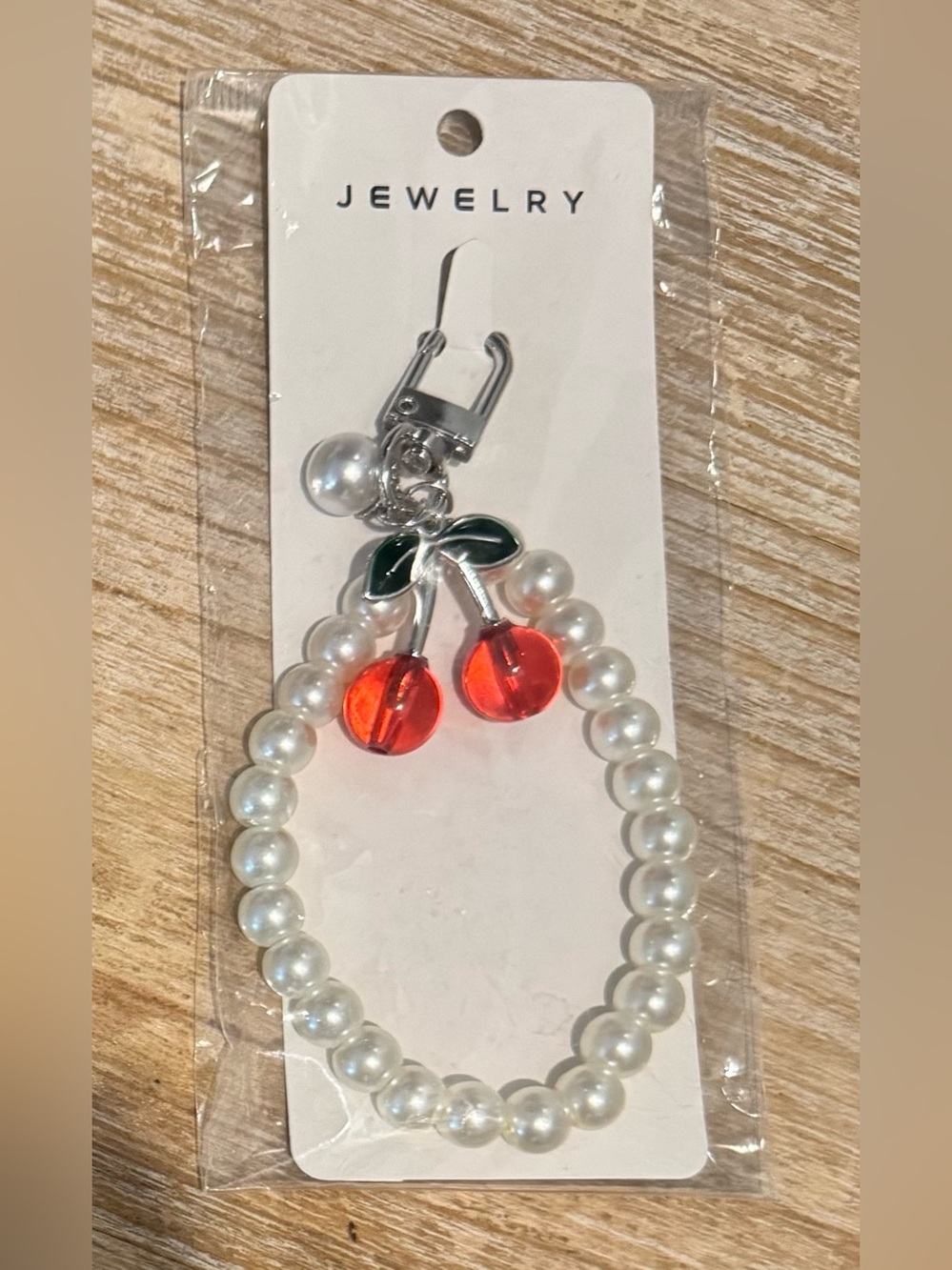Faux Pearl with Cherry Charm Keychain/Bag Charm